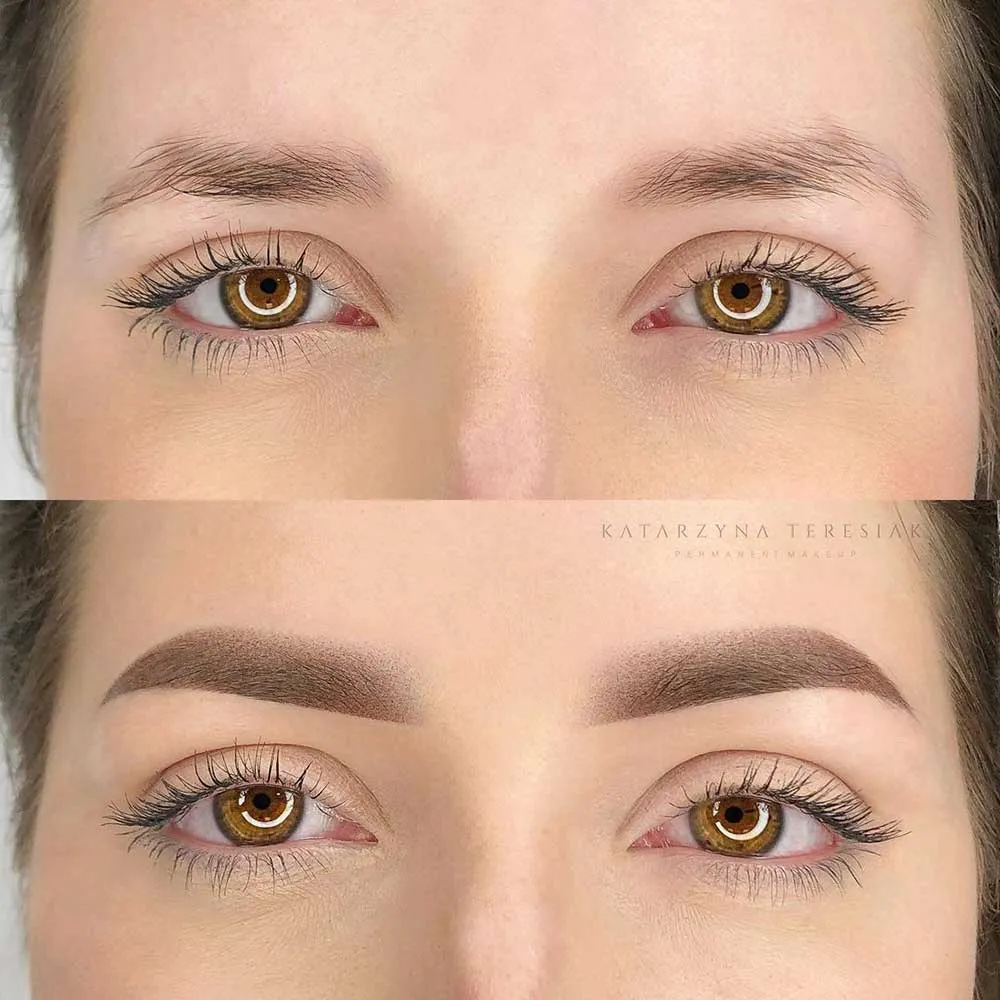 Powder eyebrows are a semi-permanent makeup technique
