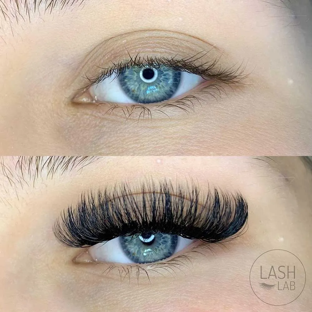 fake eyelashes before and after