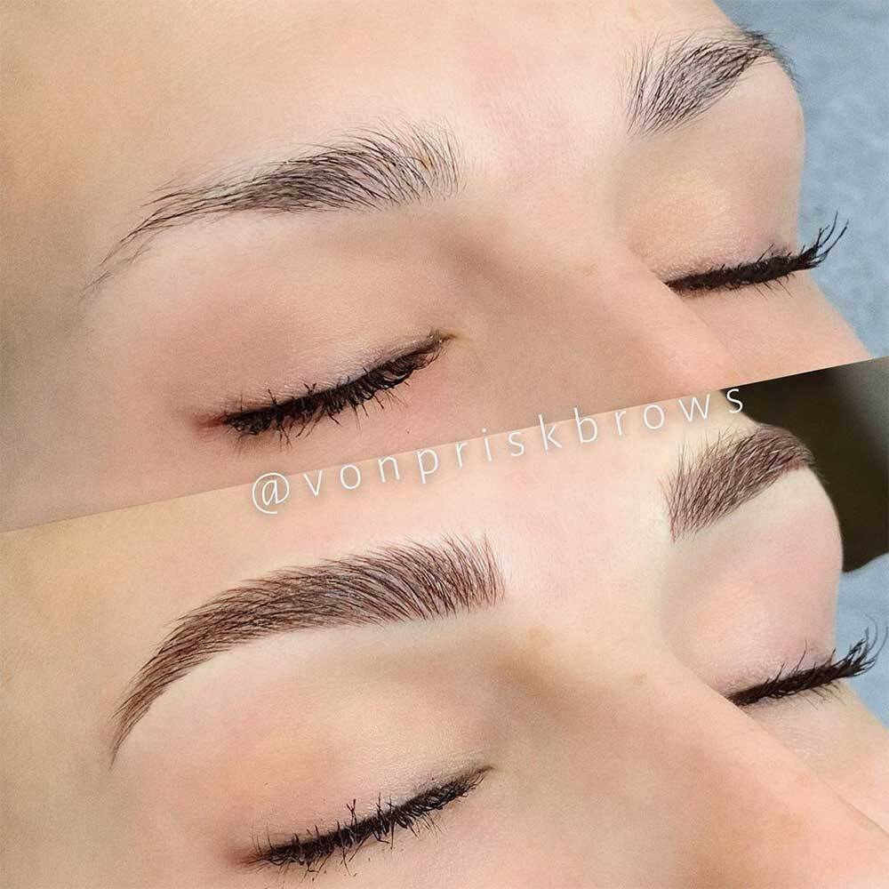 Feather eyebrows, or microfeathering, are a form of brow tattoo.