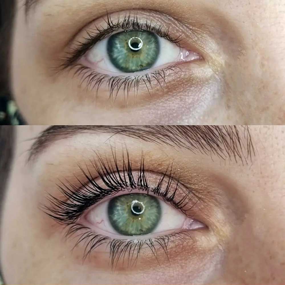 Semi-permanent lash curling is a quick treatment that uses chemicals to curl and lift up the lashes.