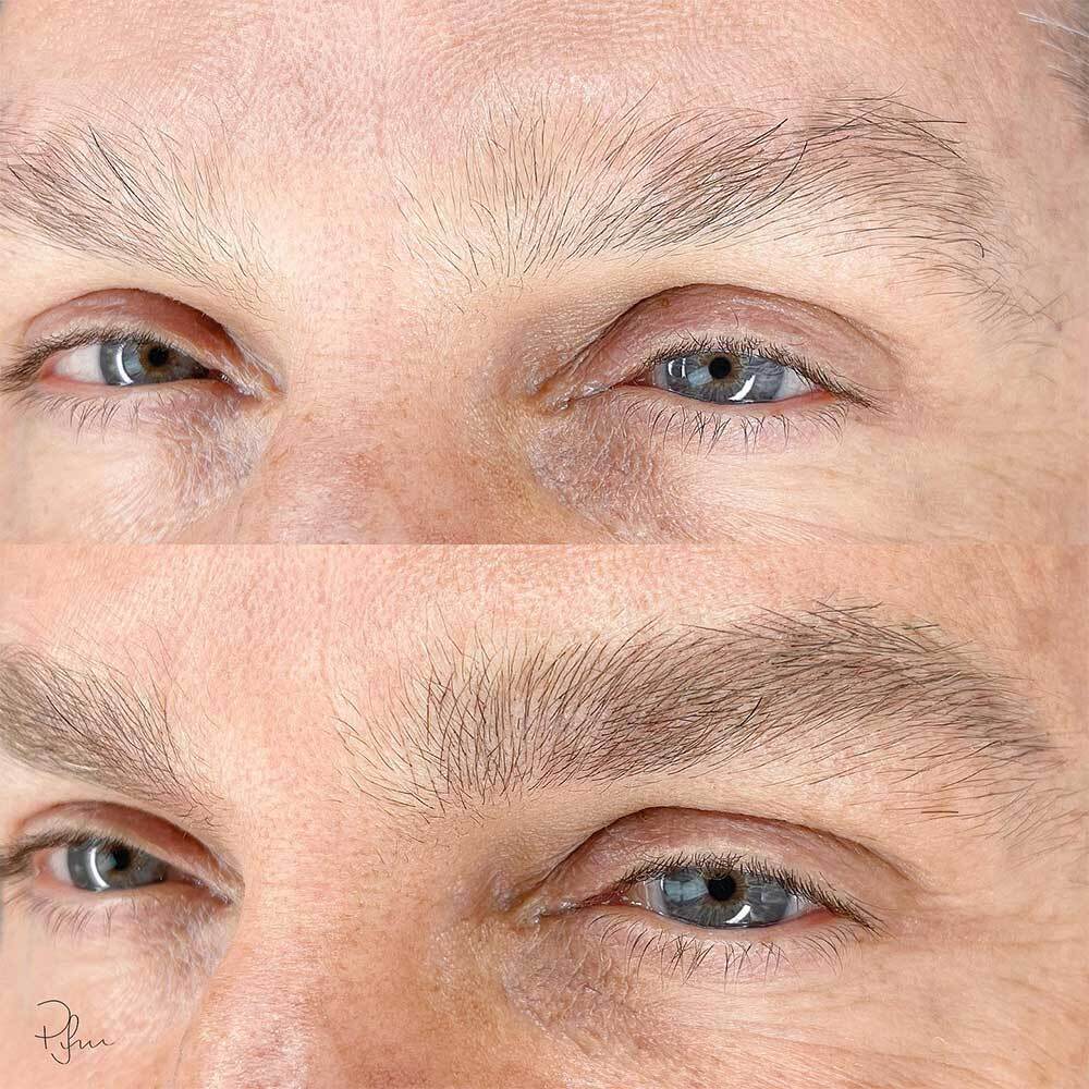Male Brows Before And After For Male Microblading Portfolio