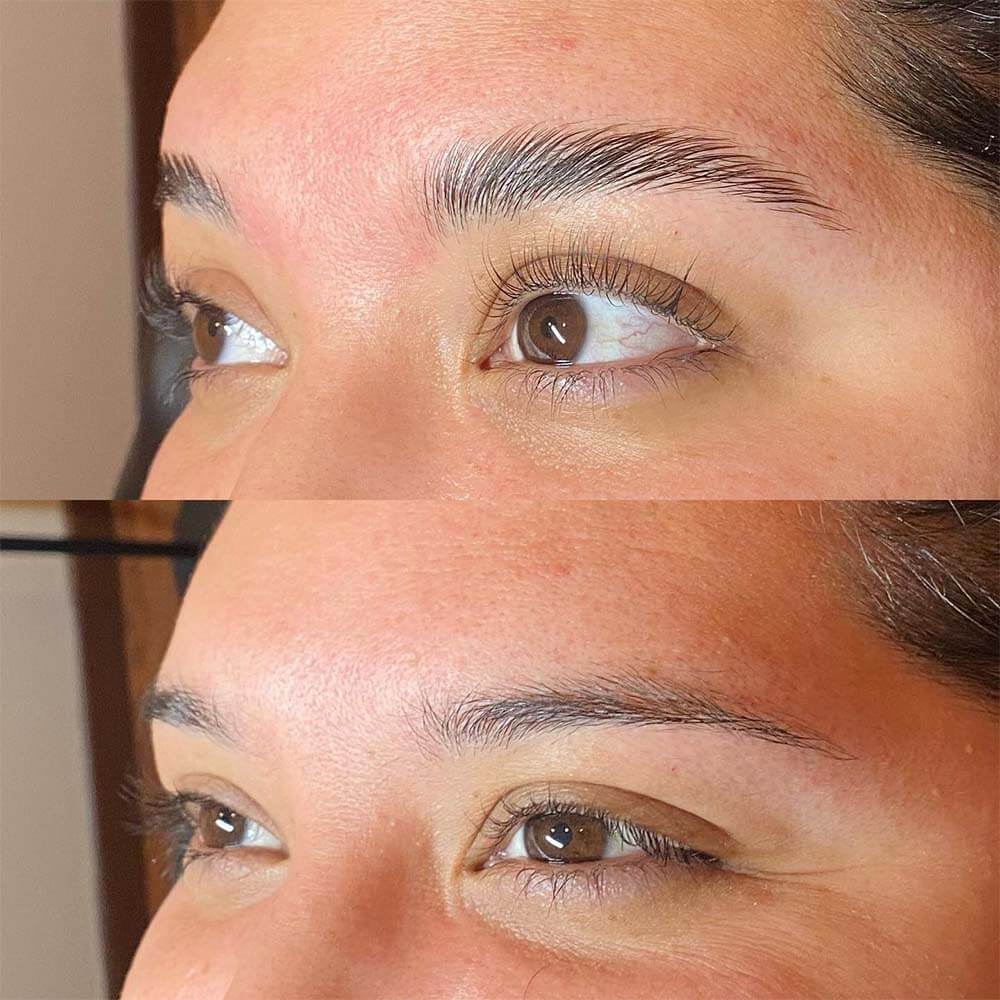 brow lamination on thin brows