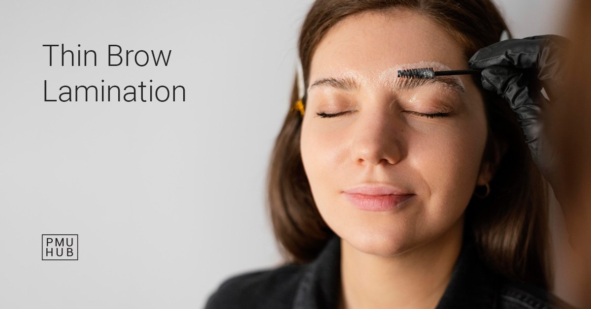 brow lamination on thin brows