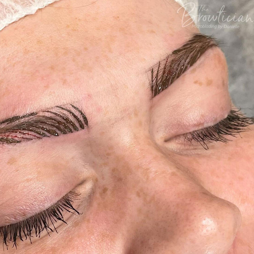 microblading eyebrows first session