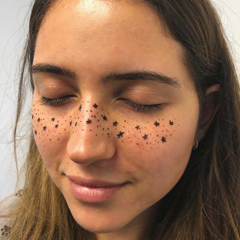 Star shaped henna freckles