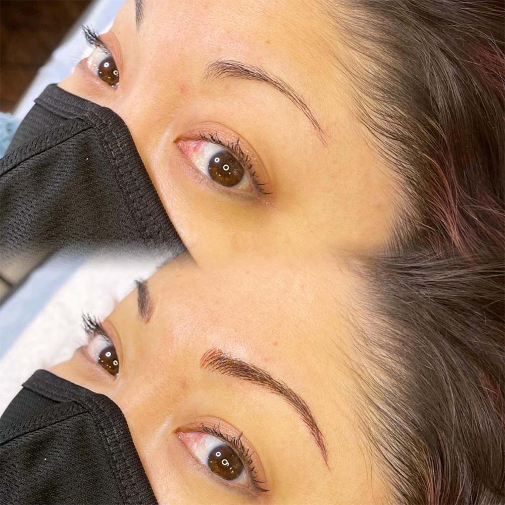 thin eyebrows with permanent makeup