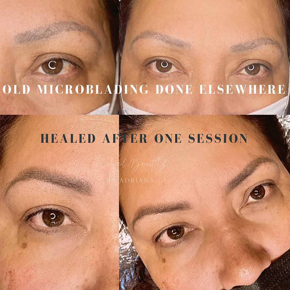 faded microblading and correction