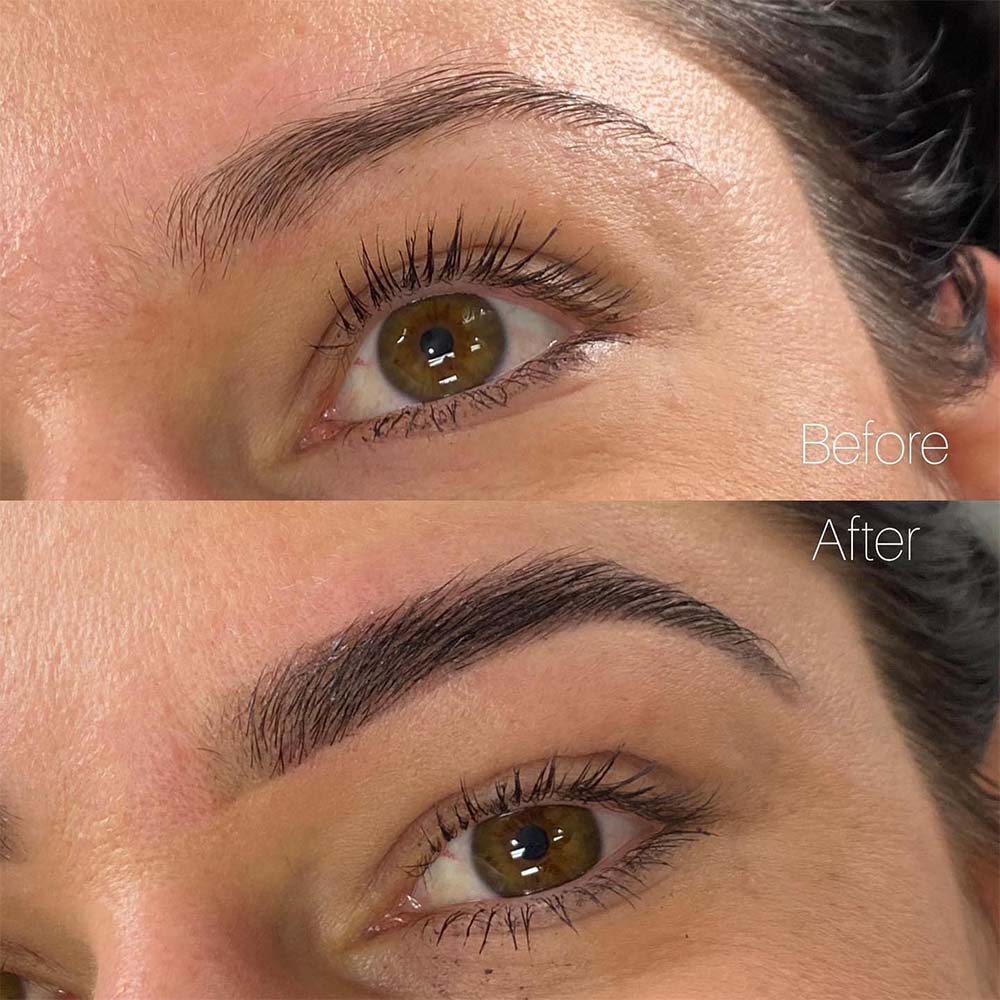 achieve thick brows with brow tinting
