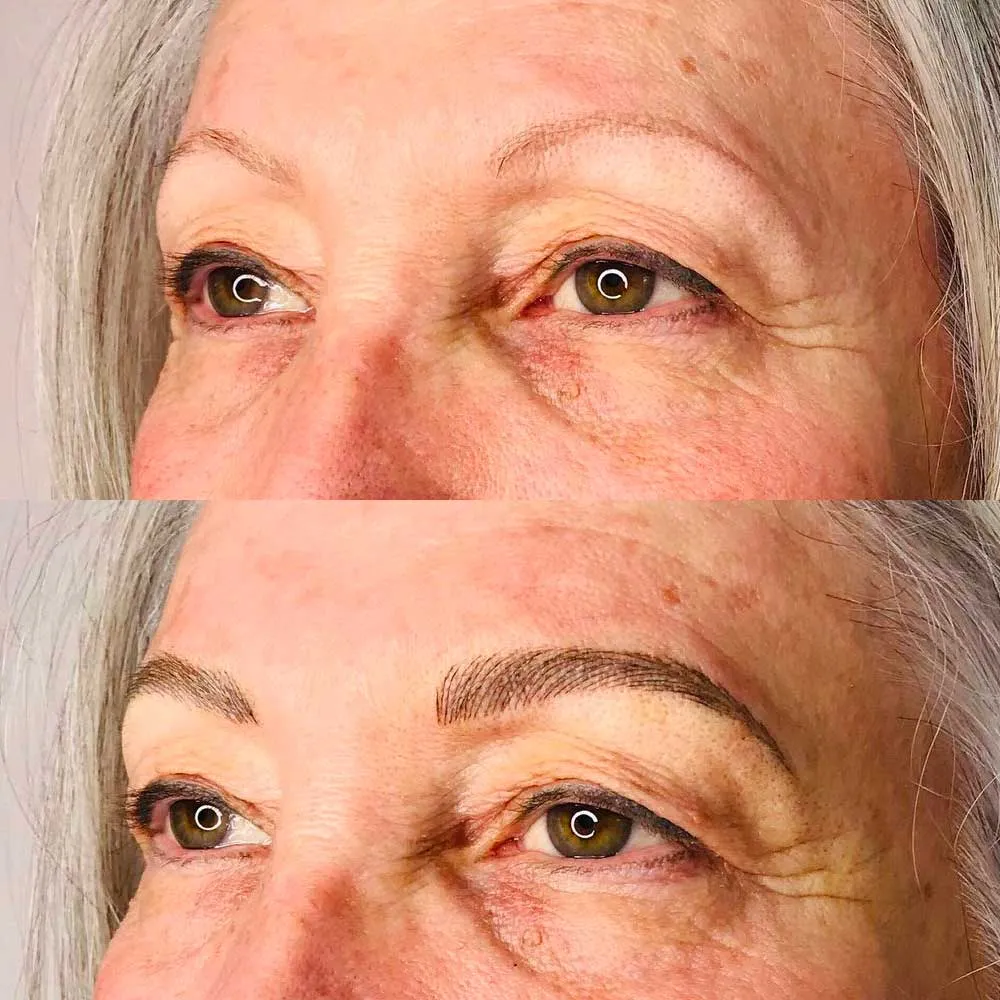 how to choose the pigment for microblading with grey hair