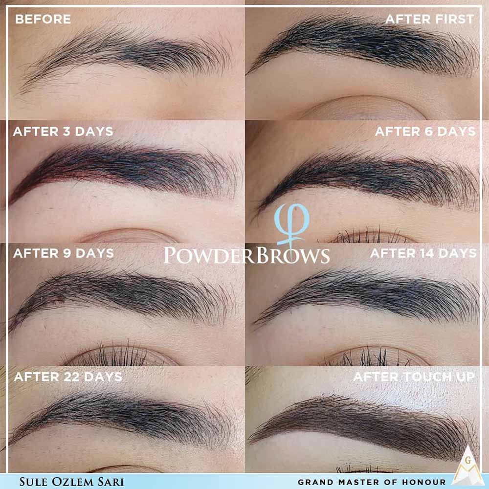 ombre brows scabs are very light