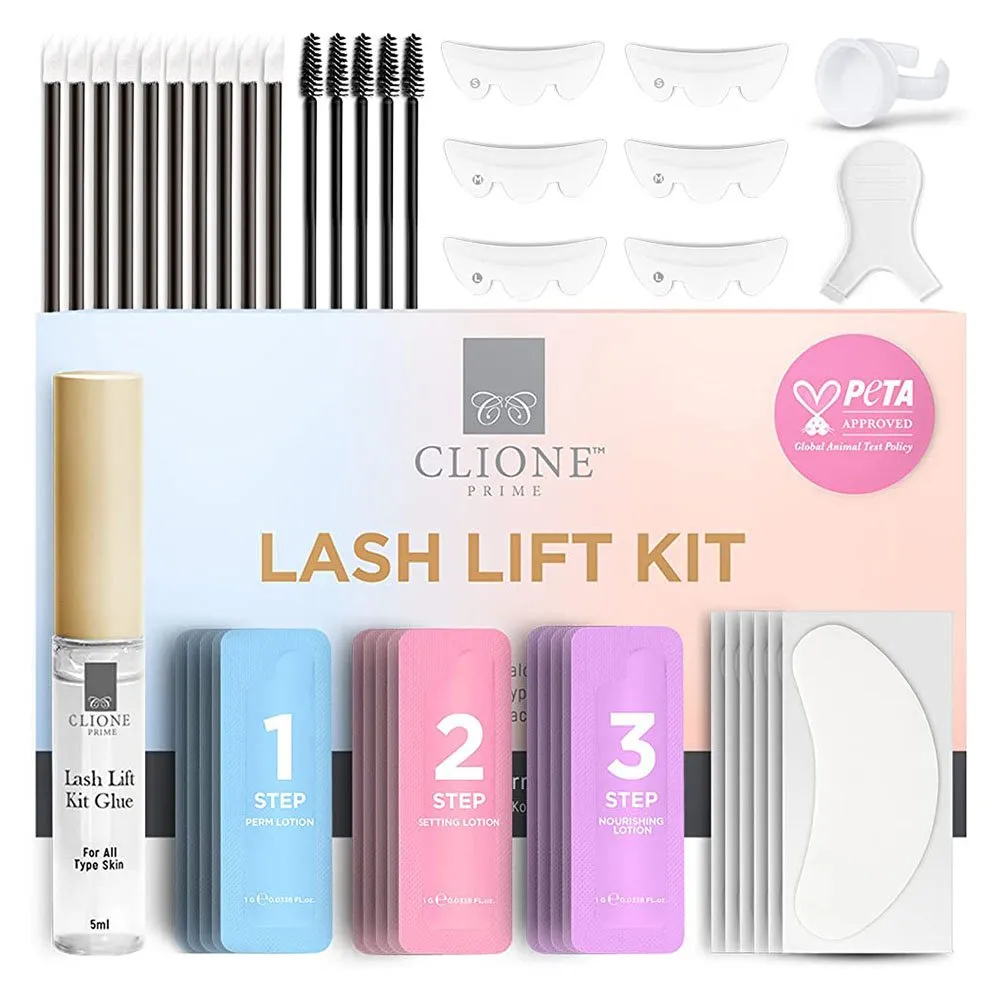 CLIONE PRIME Lash Lift Kit - Eyebrow Lamination kit 5 Applications Eyelash Perm Kit Home & Professional Use Eyelash Lift Kit Lash Perm Kit Made in Korea Eyebrow Lift Kit
