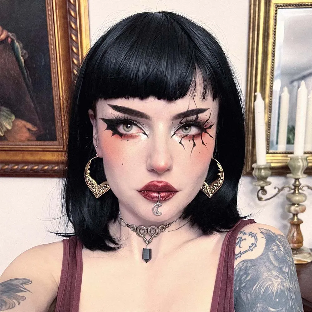 Lou Von Bright goth straight eyebrows