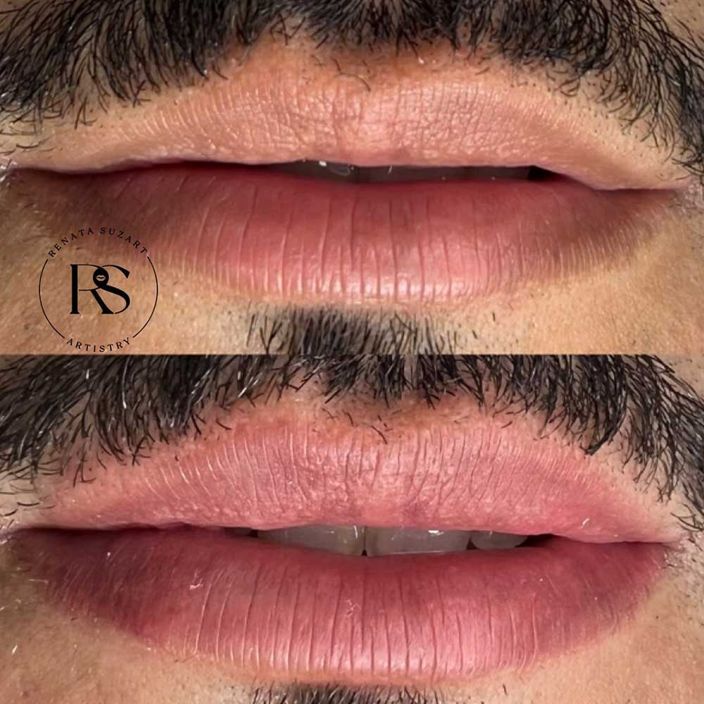 Lip tattoo men