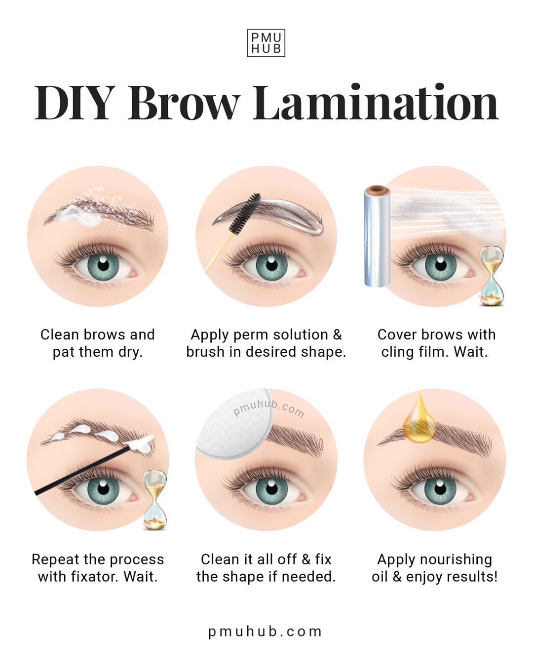 DIY brow lamination step by step