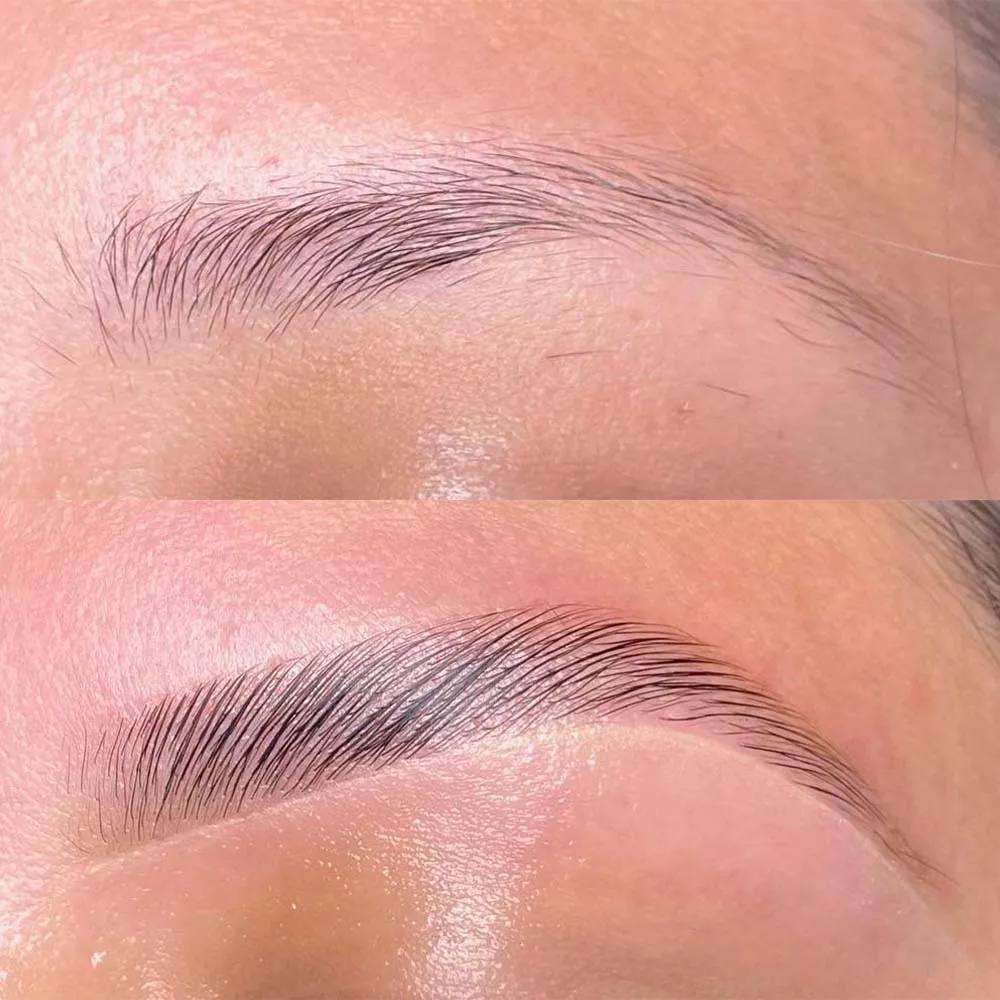 brow lamination on sparse brows